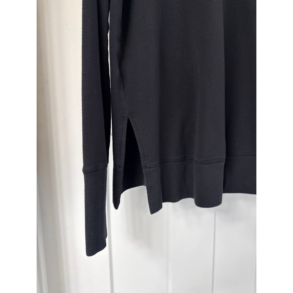 Athleta Coaster Luxe V-Neck Sweatshirt Size M in Black *984026 - Picture 6 of 9